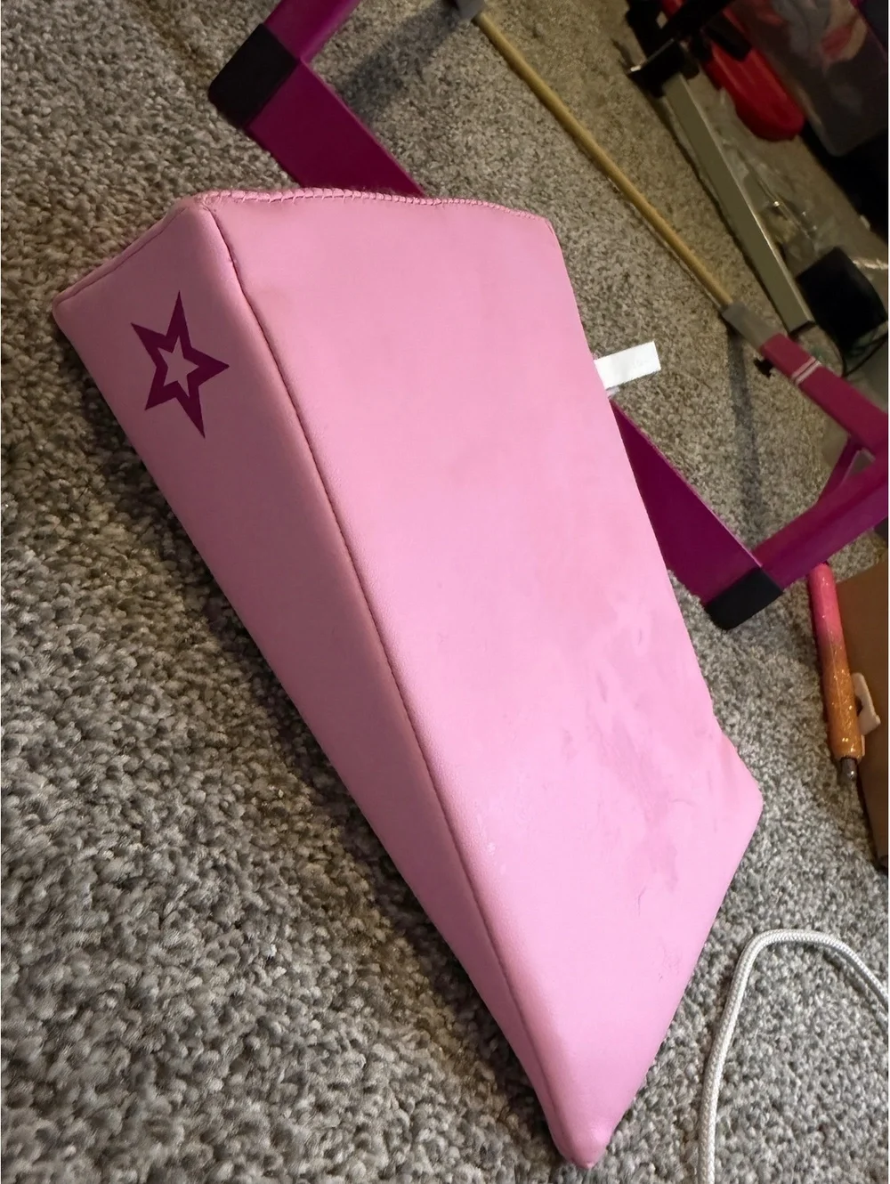 American Girl Pink Gymnastics Balance Beam & Gymnastics Wedge for Dolls